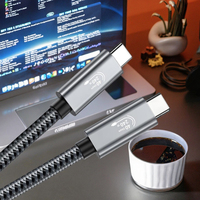 Vente en gros USB4.0 40Gbps 240W PD Câble Type-C tressé en nylon Chargement rapide Câbles de transfert de données et vidéo HD pour Iphone Stock US/EU