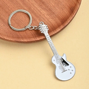 Porte-clés en alliage multicolore en forme de guitare, breloques d'instruments de musique pour fans de rock, pendentif de sac souvenir, vente en gros - Product Image 5