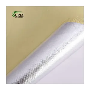 Silver Aluminized 370gsm Para Aramid Cloth Heat Resistant Aluminum Foil Aramid Fabric