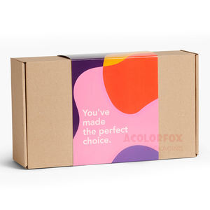 Caja de embalaje de joyería marrón corrugado personalizado, cajas de correo Biodegradable con funda - Product Image 5