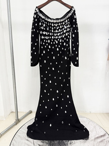 Nouvelle robe longue élégante de haute qualité, à paillettes lourdes, à une épaule, avec des diamants en forme de goutte <span class=keywords><strong>d</strong></span>'<span class=keywords><strong>eau</strong></span>, pour 2025 - Product Image 5