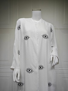 Abaya Aperta Willson 2026 Design Dubai, Abbigliamento Musulmano Tinta Unita per Donne, Taglia Unica, Kimono Estivo <span class=keywords><strong>Stile</strong></span> <span class=keywords><strong>Etnico</strong></span> - Product Image 4