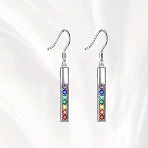 Orecchini Pendenti in Argento Sterling con Cristalli Colorati, Gioielli Minimalisti da Donna per Uso Quotidiano - Product Image 4