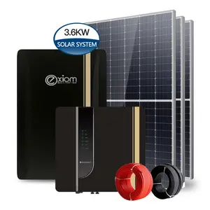 3600W 5000W 6KW sistema de montaje solar techo plano hogar luces solares casa generador de energía solar con paneles
