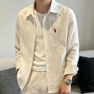 Chemises pour hommes Ralf <span class=keywords><strong>2022</strong></span>, dernière conception, vente en gros personnalisée, style décontracté uni, ODM, anti-plis, boutons en corne, Laurla - Product Image 1