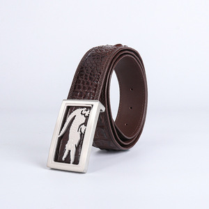 Cinturón de Cuero de Cocodrilo <span class=keywords><strong>Siamés</strong></span> Tailandés, Cinturón de Cuero Liso para Hombres de Mediana Edad y Jóvenes, Cinturón de Cuero Genuino - Product Image 4