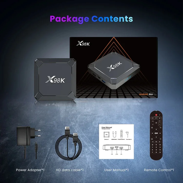 New Android 13.0 X98K Rk3528 Tv Box 4k 4G Ram 32G Rom Dual Wifi 6 Bt5.0 Smart Tv Box X98K