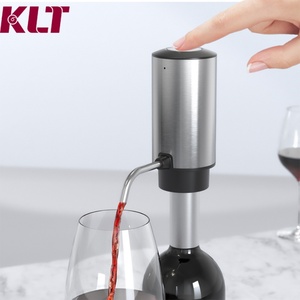 ชุดอุปกรณ์เติมอากาศไวน์แบบชาร์จไฟได้ KLT Metal Stainless Steel พร้อมที่รินไวน์อัตโนมัติและเครื่องดีแคนเตอร์ไวน์ไฟฟ้าสำหรับงานปาร์ตี้ - Product Image 2