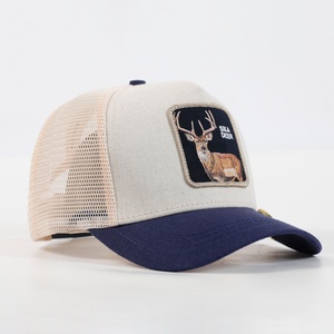 High Quality 5-Panel Mesh Trucker <b>Hats</b> Sika Deer Pattern Embroidered Cloth for <b>Summer</b> Performance Fishing Hip Hop Animal Cap - Product Image 2