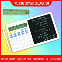Tablette d'écriture numérique LCD rose avec calculatrice vocale, bloc-notes numérique ABS pour bureau, comptabilité, école, logo personnalisé