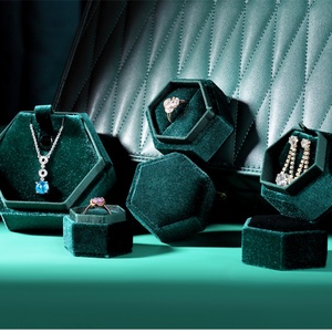 Wholesale Hexagonal Velvet Jewelry Boxes Promise <b>Ring</b> Case Pendant Bangle Bracelet Jewelry <b>Storage</b> Boxes - Product Image 3