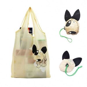 <b>Creative</b> Cartoon Dog Shape Pendant Foldable Shopping Cute Portable Polyester Superet Tote Bag With Customized Logo - Product Image 1