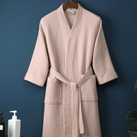 FF4269 Personnalisé Unisexe Léger Gaufre Peignoir Maison Manteau Absorbant Hôtel Spa Coton Peignoir