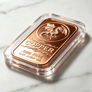Barra de Cobre Puro de Una Onza (.999) con Diseño de Dragón Volador, Coleccionable Metálico, Decoración, Regalo para Coleccionistas de Monedas - Product Image 5