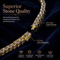 Collier unisexe tendance en laiton plaqué avec chaîne tennis en zircon rond de 3 mm, sertissage classique à une rangée de pierres, bijou de mode