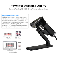 Lecteur de codes à barres 2D haute performance pour interface USB sans fil Scanner de codes QR à barres OEM pour magasin de détail en entrepôt en stock