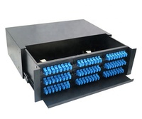 Panel Patch Fiber Optik Outdoor 12 24 48 72 96 144 Core, Tipe Drawer 1U 2U 3U, Rak Distribusi Optik dengan Drawer Geser