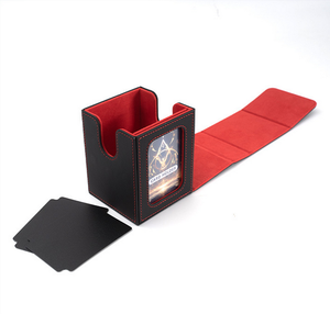 Boîte de rangement pour cartes MTG en cuir PU avec double fenêtre, boîte de rangement PTCG Pokémon, boîte de rangement pour cartes de jeu Wanzhi. - Product Image 2