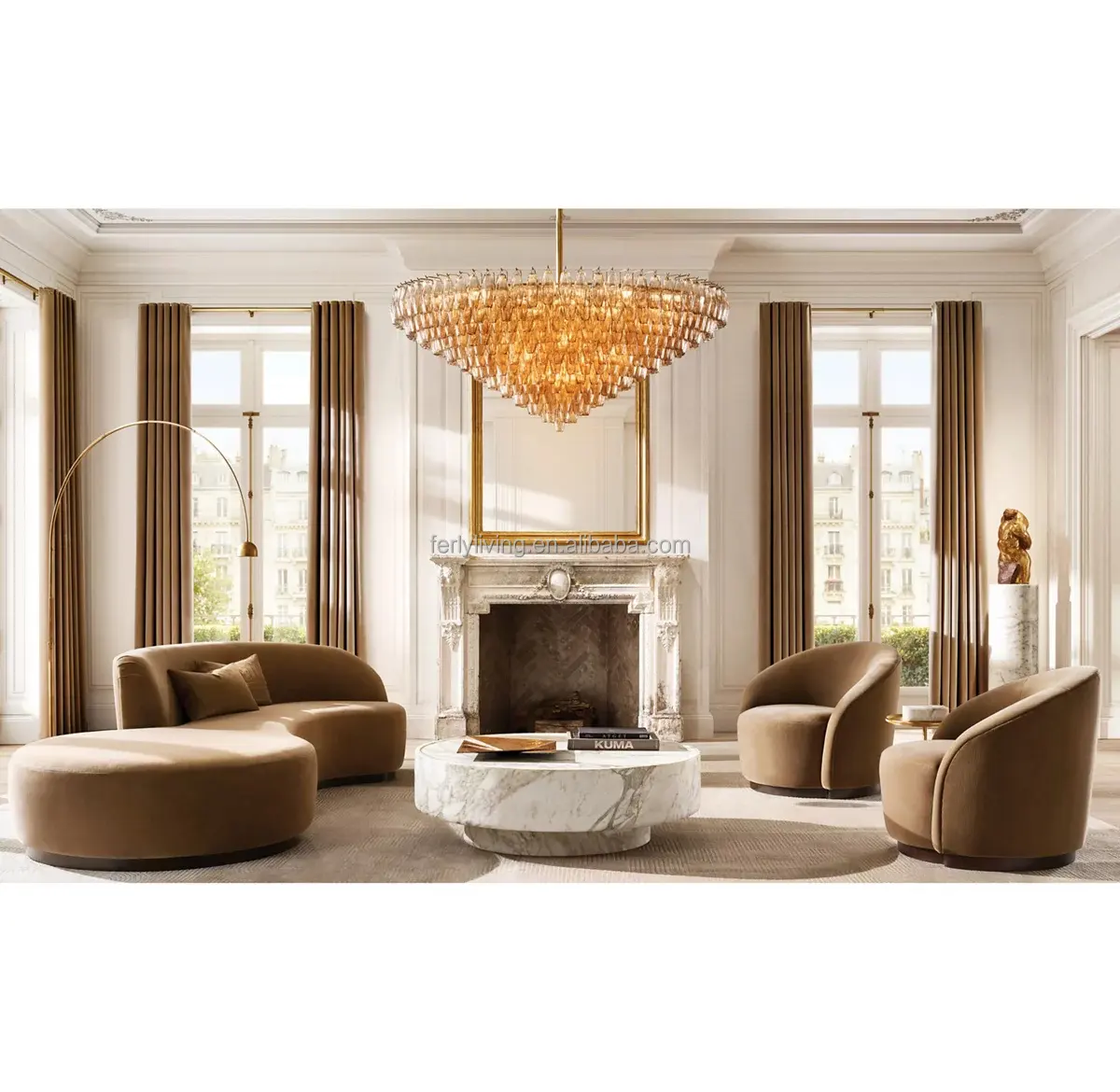 American Style Living Room Furniture Sofa Home Furniture Chair Sense Of Irregularity Sofa Textured Sofa Set