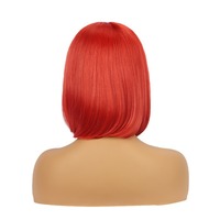 Perruques synthétiques en gros style européen et américain, coupe bob avec raie au milieu ; Tresses courtes à dentelle frontale pour femmes, très tendance