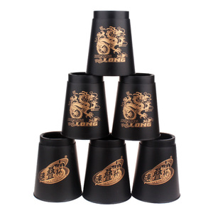 ถ้วยซ้อนเร็วฮวงหลง 6 ชิ้น ลายมังกรดำ ถ้วยฝึกซ้อมสำหรับวัยรุ่น เสริมสร้างสมอง - Product Image 1