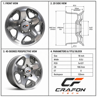 Jantes forgées CF 10000T 18 20 22 pouces 5x150 PCD 110.1 CB compatibles avec Toyota Land Cruiser LC200 LC100 LX570 ODM