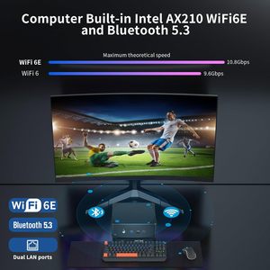 มินิพีซี Partaker รุ่นที่ 12 ซีพียู Core I5 12450H คอมพิวเตอร์ขนาดเล็กสำหรับเล่นเกม รองรับแรมแบบ Dual DDR4 พร้อม M.2 NVME SSD  มีพอร์ต Minipc DP HD Type C USB3.2 รองรับความละเอียด 8K รุ่น B14 - Product Image 3