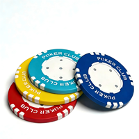 Jetons de poker personnalisés 4 couleurs, jetons de mahjong, jetons de divertissement, jetons en céramique bicolore 14G en argile
