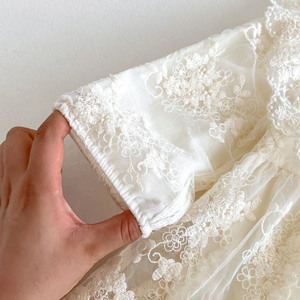 Tutina Principessa per Neonata Autunno <span class=keywords><strong>Primavera</strong></span>, Vestito a Maniche Lunghe con Pizzo e Fiori per Bambine - Product Image 5