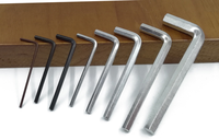 Kunci pas heksagonal baja karbon industri 8MM krom 1 1/2 inci kunci pas dengan pegangan kunci Allen magnetik Set kunci L Hex