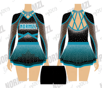 Uniforme de cheerleading avec strass et tenue d'entraînement, jupe, veste de cheerleader, pompon, nœud, sac de cheerleading, articles promotionnels pour équipes de cheerleading jeunesse