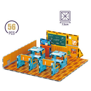 ELI TOYS Blocs de construction magnétiques en plastique 7,5 cm, lot de 50 pièces pour enfants - <span class=keywords><strong>Jouet</strong></span> d'assemblage DIY pour scènes d'intérieur/extérieur, salle de classe et <span class=keywords><strong>cuisine</strong></span> - Product Image 6