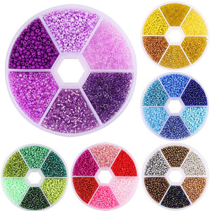 Glass Seed Beads 2-3mm 6 Color Combination Set For DIY Jewelry Making Loose Beads Assortment Round Baking Paint Finish - Product Image 1