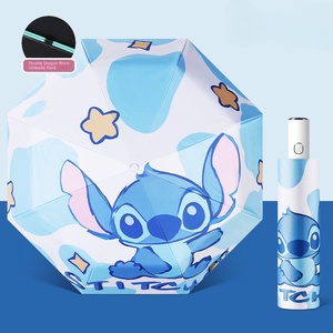 Phim hoạt hình trẻ em ô 8K Gấp thiết kế mới nhựa xử lý nắng và mưa hai mục đích Windproof ô - Product Image 1