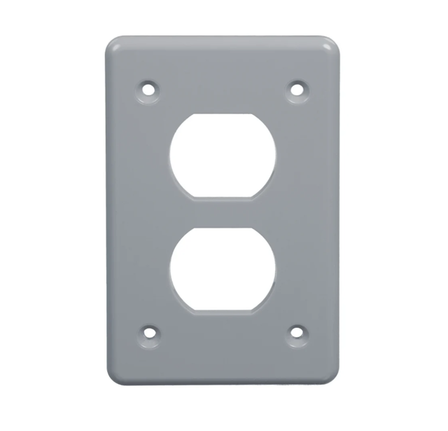 ETL Certified 1-Gang Duplex Receptacle Wall Plate Gray Outlet Box Cover for Electrical Use
