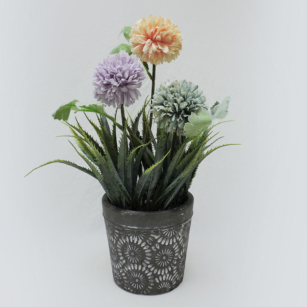 Fiore con P210077R-33 pentola di cemento