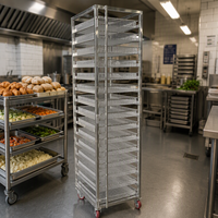 Chariot de séchage empilable en acier inoxydable 304 avec grille en fil métallique, tissage simple, soudé et découpé, pour boulangerie