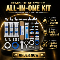 Kit de pièces pour filtre à eau RO : Réservoir sous pression, Vanne à boisseau sphérique, Raccord rapide, Boîtier de membrane, Système de tubes PE, Accessoires