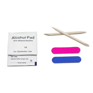 Profesyonel manikür aracı mini tırnak törpüsü ve turuncu ahşap sopa set tek kullanımlık tırnak sanat aracı 75% alkollü ped küçük tırnak dosyaları - Product Image 4