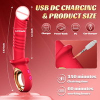 Vibrateur puissant 10 vitesses de vibration 10 modes de poussée, stimulateur du point G, godemiché anal en silicone liquide, masseur vaginal, stimulateur clitoridien
