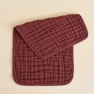 Vente en gros 100% coton 6 couches de gants de toilette doux pour bébé débarbouillettes en mousseline pour bébé