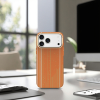 Coque de téléphone de luxe haut de gamme en fibre de carbone, texture PC, antichoc, pour iPhone 14, 15, 16, 17 Pro Max – Vente en gros