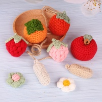Nouveaux Boutons de Manchette Sportifs et Mignons en Crochet Motif Fruits (Kaki et Fraise) – Breloques pour Voiture et Sac – Quatre Saisons