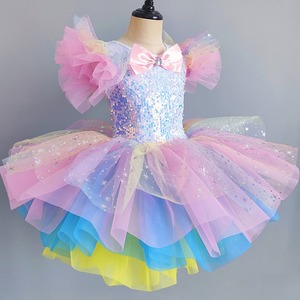 Abito da principessa con paillettes per bambini Costume da Tulle colorato abito da principessa con paillettes carino - Product Image 2