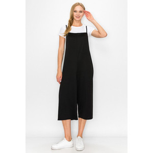 Combinaison ample à jambes larges et coupe courte - Noir - Product Image 1