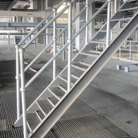 Marches d'escalier en acier galvanisé à chaud, antidérapantes, dentelées, soudées, personnalisables, pour évacuation en cas d'incendie