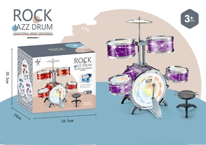 Wholesale Kids Lighting Sensing Jazz <b>Drum</b> Set Multi Color Optional Early Learning Rock <b>Drum</b> <b>Toy</b> With Stool For Gift - Product Image 2