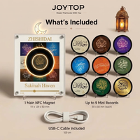 Aimant de réfrigérateur rotatif NFC en acrylique personnalisé pour l'Aïd et le Ramadan, avec haut-parleur et 9 disques interchangeables à lumière LED chaude - Vente en gros