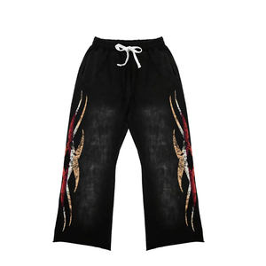 Conjunto Deportivo con Capucha para Hombre BRANDNAME, Diseño de Llamas con Estampado Completo, Cierre de Cremallera, Corte Regular, Ropa Casual de Otoño - Product Image 6