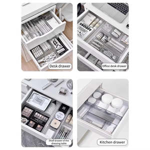 6 boîtes de rangement transparentes en <span class=keywords><strong>plastique</strong></span> pour tiroirs de bureau, pour maquillage, cuisine, gadgets de bureau - Product Image 2